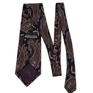 JACQUES‎ ESTIER Paisley Silk Tie Navy Red Mens Luxury Italian Business Casual